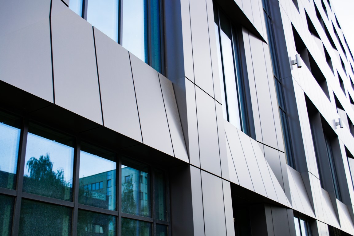 Modern,Architectural,Details.,Dark,Metallic,Facad.